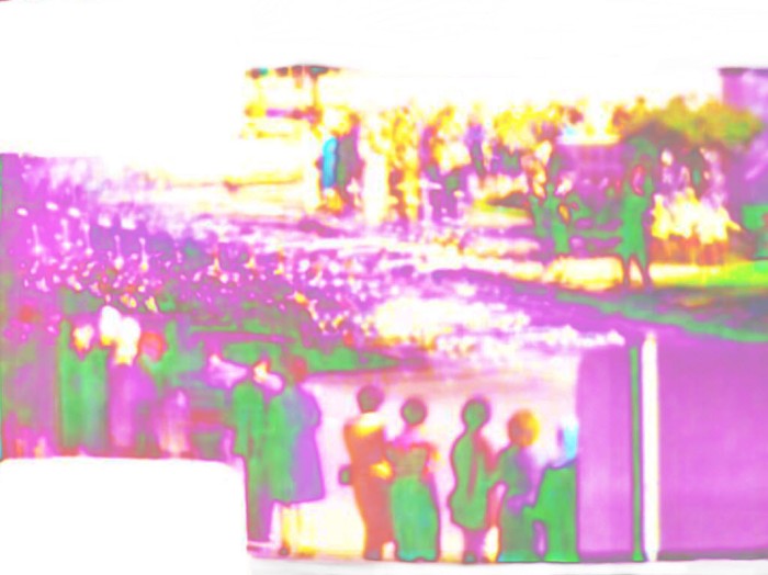 Digitally manipulated image of stills from the Zapruder footage